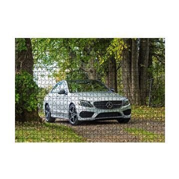 Cakapuzzle Orman Patikası ve Gri Mercedes 120 Parça Ahşap Puzzle