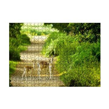 Cakapuzzle Orman Patikasında Anne Ceylan ve Yavruları 120 Parça Ahşap Puzzle