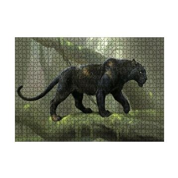 Cakapuzzle Orman Ve Kara Panter Görseli 120 Parça Ahşap Puzzle