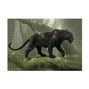 Cakapuzzle Orman Ve Kara Panter Görseli 120 Parça Ahşap Puzzle