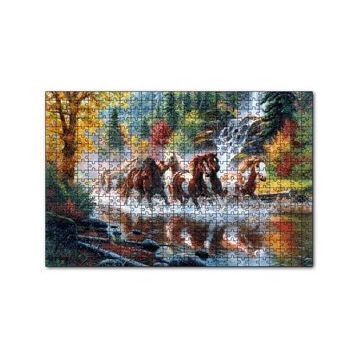 Cakapuzzle Ormanda Akarsu Şelale ve Yaban Atları 120 Parça Ahşap Puzzle