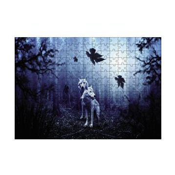 Cakapuzzle Ormanda Beyaz Kurtlar 120 Parça Ahşap Puzzle