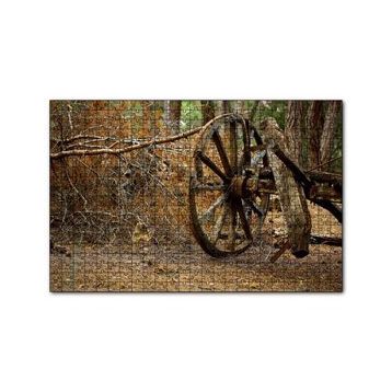 Cakapuzzle Ormanda Eski At Arabası Tekerleği 120 Parça Ahşap Puzzle