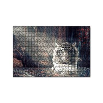 Cakapuzzle Ormanda Uyuyan Beyaz Kaplan ve Güneş Işıkları 255 Parça Puzzle