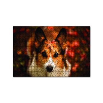 Cakapuzzle Ormanda Yapraklı Köpek 120 Parça Ahşap Puzzle