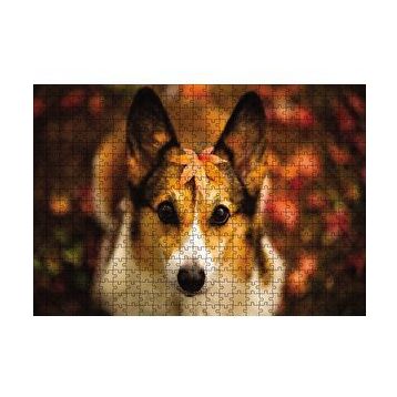 Cakapuzzle Ormanda Yapraklı Köpek 120 Parça Ahşap Puzzle
