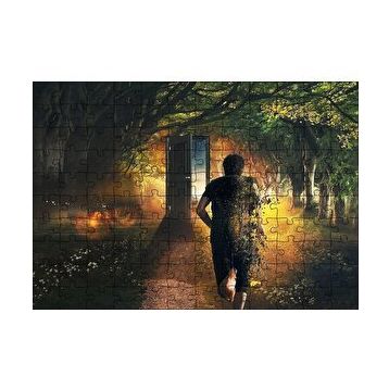 Cakapuzzle Ormandaki Fantastik Kapı ve Adam 120 Parça Ahşap Puzzle