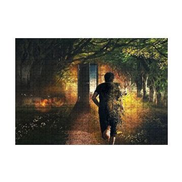Cakapuzzle Ormandaki Fantastik Kapı ve Adam 120 Parça Ahşap Puzzle
