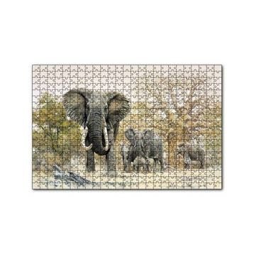 Cakapuzzle Ormandaki Fil Gurubu Görseli 120 Parça Ahşap Puzzle