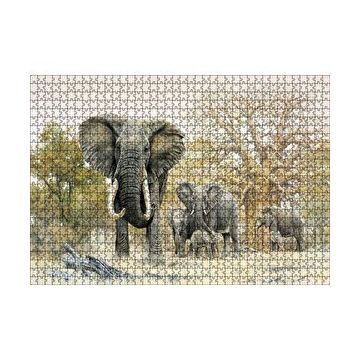 Cakapuzzle Ormandaki Fil Gurubu Görseli 120 Parça Ahşap Puzzle