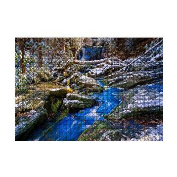 Cakapuzzle Ormandaki Şelale ve Kayalıklar 120 Parça Ahşap Puzzle