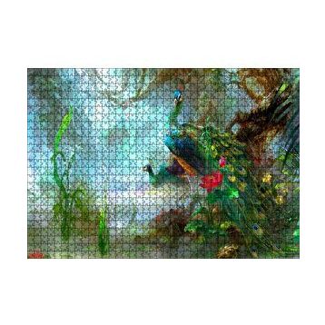 Cakapuzzle Ormandaki Tavuskuşu Çitti Görseli 120 Parça Ahşap Puzzle