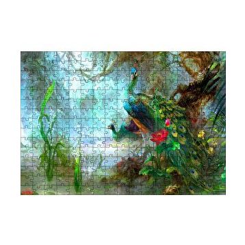 Cakapuzzle Ormandaki Tavuskuşu Çitti Görseli 120 Parça Ahşap Puzzle