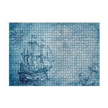 Cakapuzzle Orta Dünya Haritası ve Yelkenli Gemi 120 Parça Ahşap Puzzle