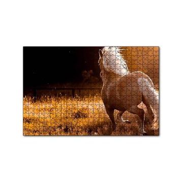 Cakapuzzle Otlar Koşan Kahve Rengi At 120 Parça Ahşap Puzzle