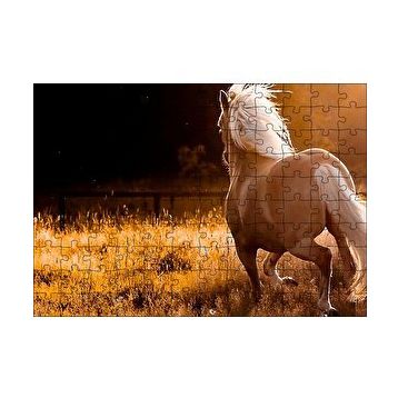 Cakapuzzle Otlar Koşan Kahve Rengi At 120 Parça Ahşap Puzzle