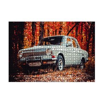 Cakapuzzle Otomobil Sonbahar Yaprakları Ağaçlar 120 Parça Ahşap Puzzle