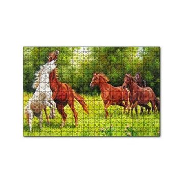 Cakapuzzle Özgür Atlar Ormanda Görseli 120 Parça Ahşap Puzzle