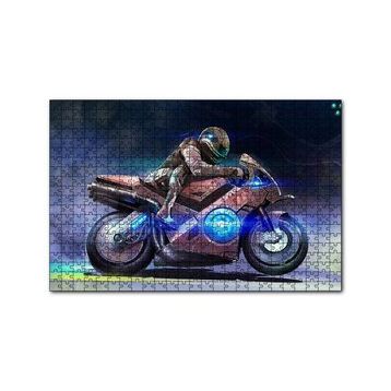 Cakapuzzle Parıltılı Motosiklet Eskizi Görseli 120 Parça Ahşap Puzzle