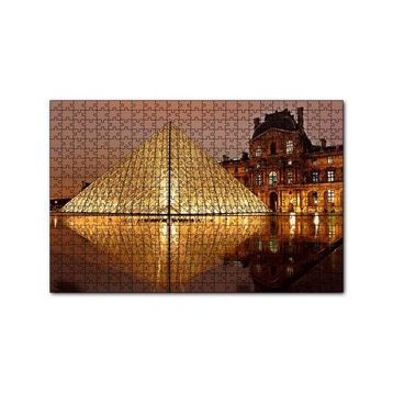 Cakapuzzle Paris Louvre Müzesi Gece Manzarası 120 Parça Ahşap Puzzle