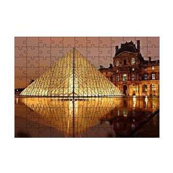 Cakapuzzle Paris Louvre Müzesi Gece Manzarası 120 Parça Ahşap Puzzle
