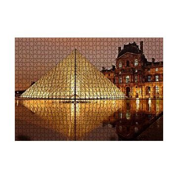 Cakapuzzle Paris Louvre Müzesi Gece Manzarası 120 Parça Ahşap Puzzle