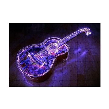 Cakapuzzle Parkede Klasik Gitar Neon Karışık Desenli 120 Parça Ahşap Puzzle