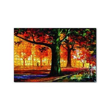 Cakapuzzle Parkta İnsan Manzarası Yağlı Boya 120 Parça Ahşap Puzzle