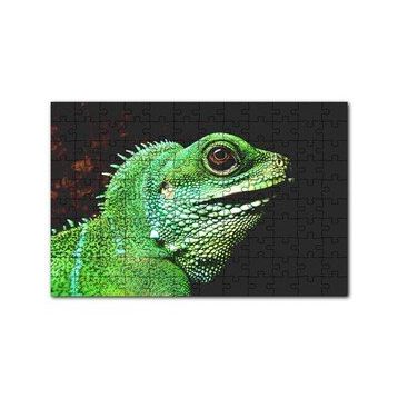 Cakapuzzle Parlak Yeşil Renkleriyle Kertenkele 120 Parça Ahşap Puzzle