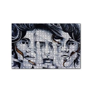 Cakapuzzle Parmaklar ve Yüzler İllüzyonik Duvar Boyama 120 Parça Ahşap Puzzle