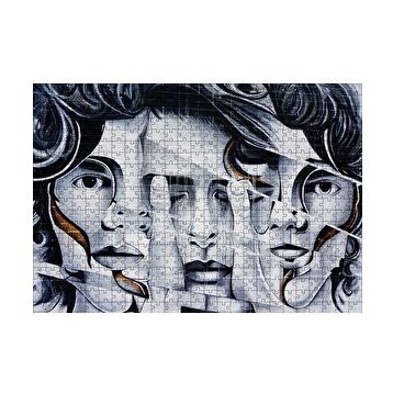 Cakapuzzle Parmaklar ve Yüzler İllüzyonik Duvar Boyama 120 Parça Ahşap Puzzle