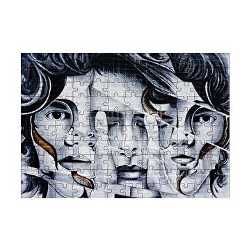 Cakapuzzle Parmaklar ve Yüzler İllüzyonik Duvar Boyama 120 Parça Ahşap Puzzle
