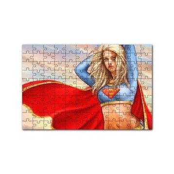 Cakapuzzle Pelerinli Süper Kız Görseli 120 Parça Ahşap Puzzle