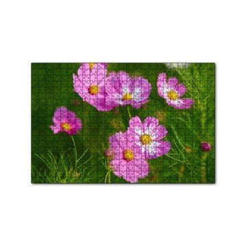 Cakapuzzle Pembe Beyaz Çiçekler 120 Parça Ahşap Puzzle