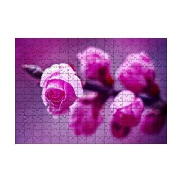 Cakapuzzle Pembe Gül Dalı Görseli 120 Parça Ahşap Puzzle