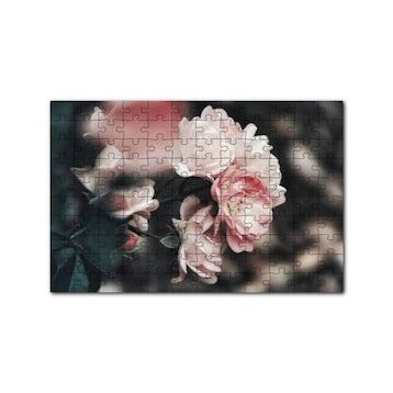 Cakapuzzle Pembe Güller Flu Arkaplan 120 Parça Ahşap Puzzle