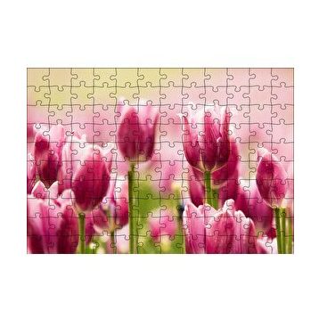 Cakapuzzle Pembe Laleler 120 Parça Ahşap Puzzle