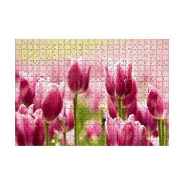Cakapuzzle Pembe Laleler 120 Parça Ahşap Puzzle