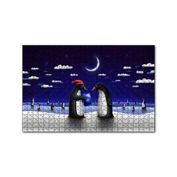 Cakapuzzle Penguenler Yılbaşı Hediyesi Denizanası 120 Parça Ahşap Puzzle