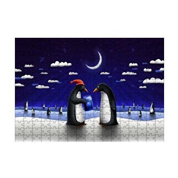 Cakapuzzle Penguenler Yılbaşı Hediyesi Denizanası 120 Parça Ahşap Puzzle