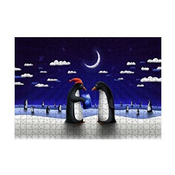 Cakapuzzle Penguenler Yılbaşı Hediyesi Denizanası 120 Parça Ahşap Puzzle