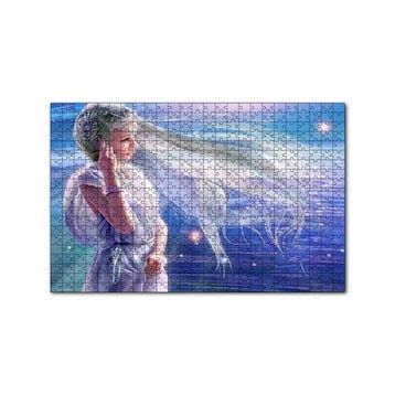 Cakapuzzle Perisi ve Arkaplanda Yıldızlar 120 Parça Ahşap Puzzle