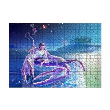Cakapuzzle Perisi ve Yengeç Burcu Görseli 120 Parça Ahşap Puzzle