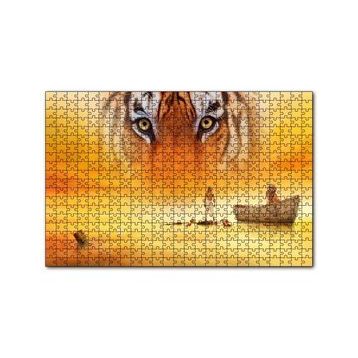 Cakapuzzle Pinin Yaşamı Kaplan Sandal ve Çocuk 120 Parça Ahşap Puzzle