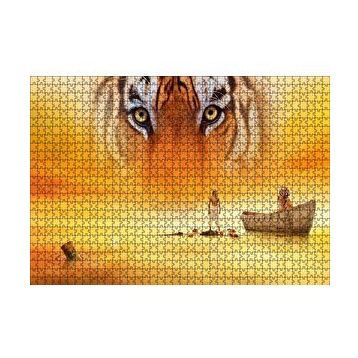 Cakapuzzle Pinin Yaşamı Kaplan Sandal ve Çocuk 120 Parça Ahşap Puzzle