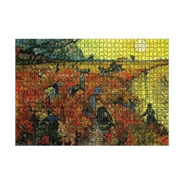 Cakapuzzle Pirinç Tarlaları Köylüler ve Güneş 120 Parça Ahşap Puzzle