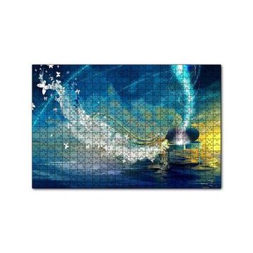Cakapuzzle Piyanist Kız ve Kelebeklerden Elbisesi 120 Parça Ahşap Puzzle