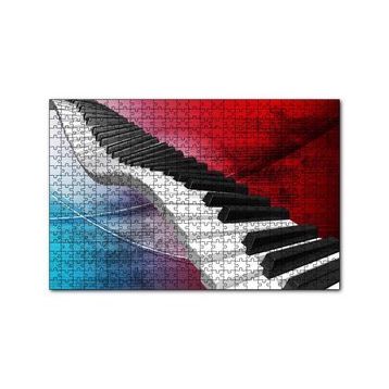 Cakapuzzle Piyano Tuşları ve Notalar 120 Parça Ahşap Puzzle