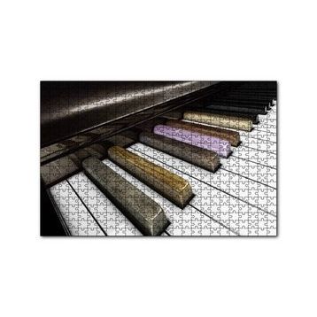 Cakapuzzle Piyano Tuşları Yakın Çekim 120 Parça Ahşap Puzzle
