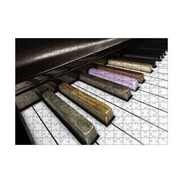 Cakapuzzle Piyano Tuşları Yakın Çekim 120 Parça Ahşap Puzzle
